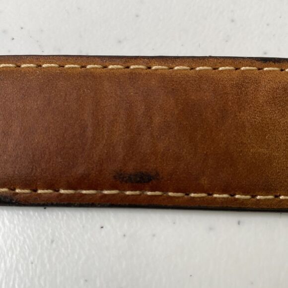 Nocona Western Full-Grain Leather Rodeo Belt with Silver Bull Rider Buckle - Picture 9 of 16